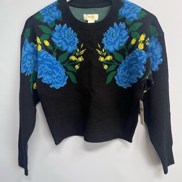 NWT Anthropologie Maeve The Camryn Cropped Crewneck Sweater XXS - Picture 12 of 13